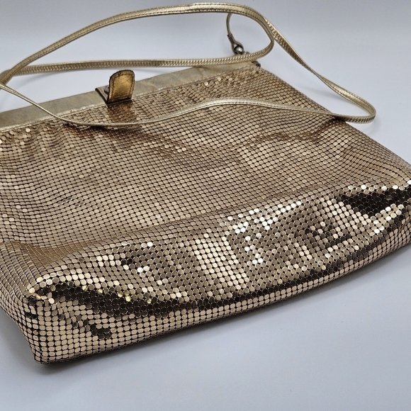 VINTAGE OROTON Gold Metal Mesh Crossbody Shoulder Bag West Germany 1970s - Picture 4 of 7